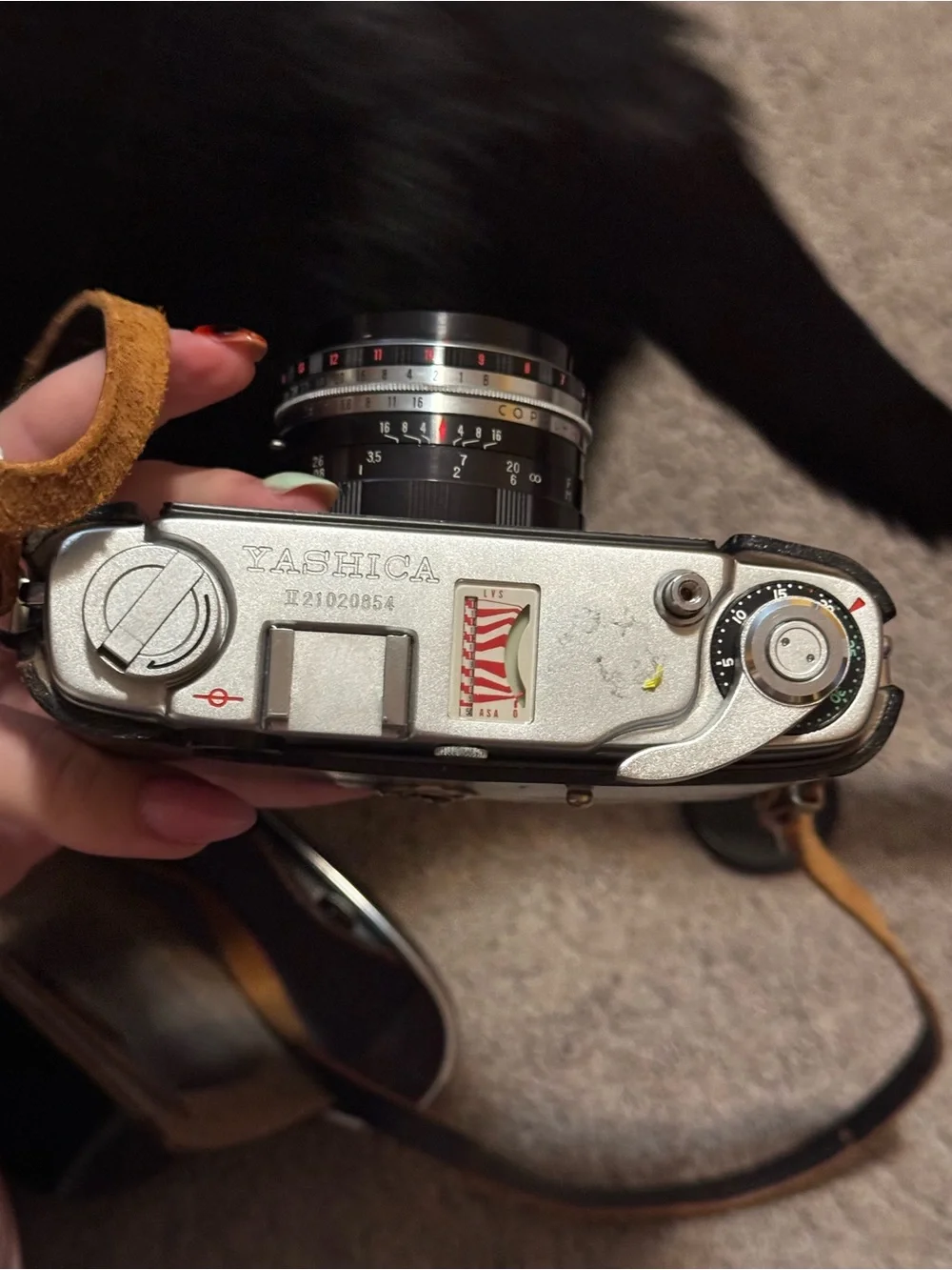 Yashica Black Vintage Minister Film Camera with Brown Strap